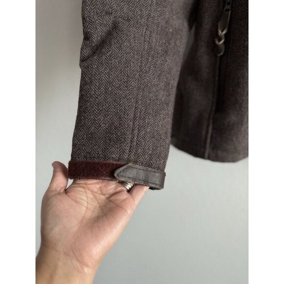 STS Ranchwear The Stone Mens Small Wool Blend Jacket Brown Concealable Hood - Picture 6 of 16